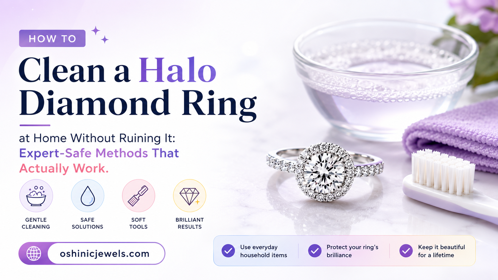 How to Clean a Halo Diamond Ring at Home Without Ruining