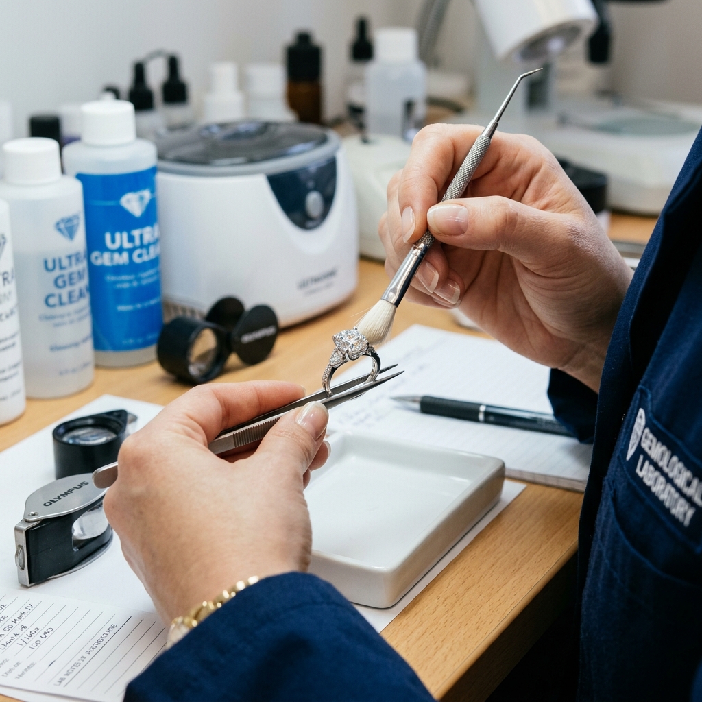 Oshinic Jewels experts testing jewelry cleaning methods